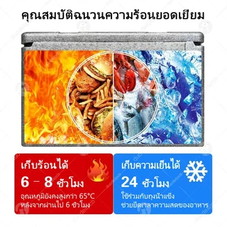 กล่องโฟมเก็บความเย็น 18L/30L/46L วัสดุ EPP ปลอดสารพิษ หนาพิเศษ น้ำหนักเบา ทนทาน กล่องส่งอาหาร กล่องเก็บความเย็นตั้งแคมป์
