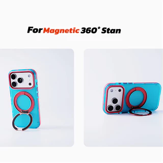 Premium 360° วงเล็บโลหะ อะคริลิค แข็ง เคส/สีม่วง เคส ใช้ได้กับ iPhone 16 17 Pro Max Case ฝาหลังกันกระแทกที่เหมาะกับผิว