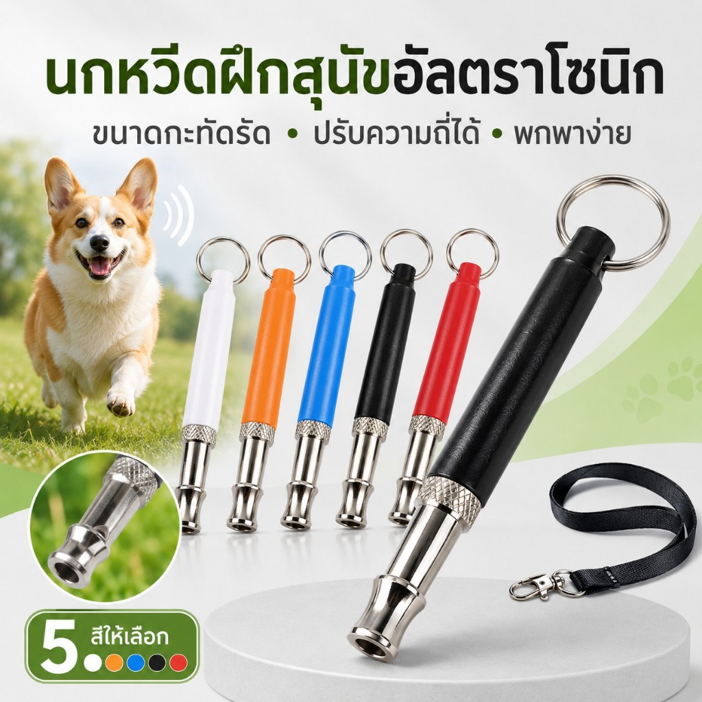 นกหวีดสุนัขขลุ่ยสุนัขโลหะอัลตราโซนิกปรับเชือกเส้นเล็กอุปกรณ์ฝึกสุนัขสัตว์เลี้ยง