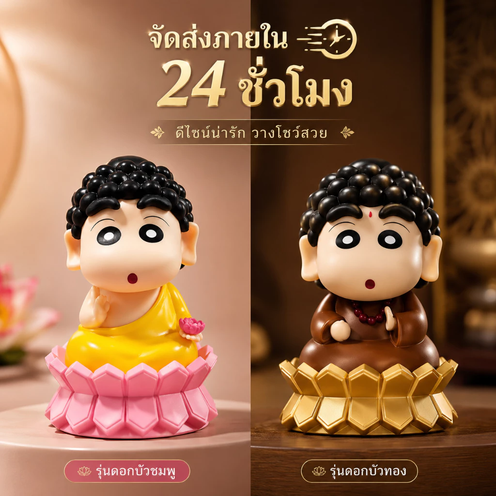 โมเดลฟิกเกอร์ชินจัง คอสเพลย์นั่งสมาธิ ฐานดอกบัว ตุ๊กตาการ์ตูนน่ารัก ของตกแต่งรถยนต์ โต๊ะทำงาน ของขวัญ A00070