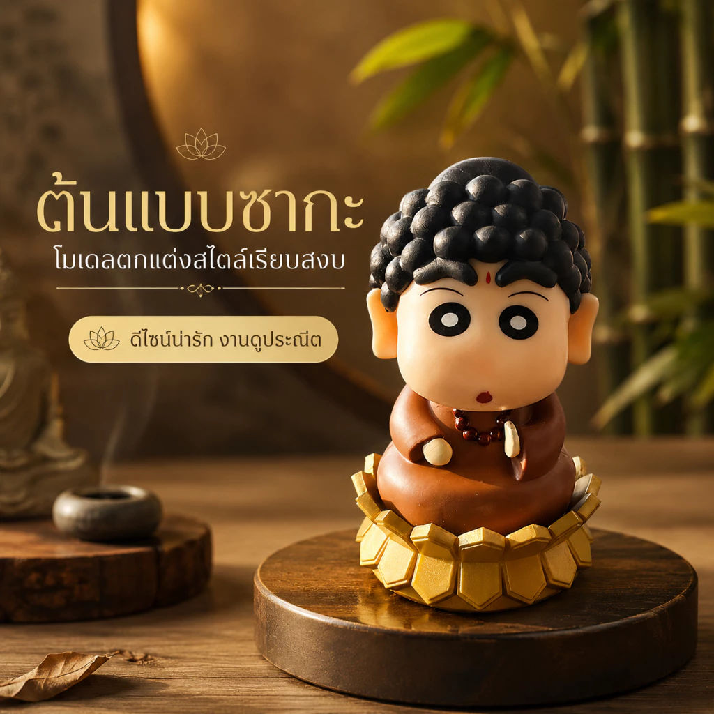 โมเดลฟิกเกอร์ชินจัง คอสเพลย์นั่งสมาธิ ฐานดอกบัว ตุ๊กตาการ์ตูนน่ารัก ของตกแต่งรถยนต์ โต๊ะทำงาน ของขวัญ A00070 thumbnail 7