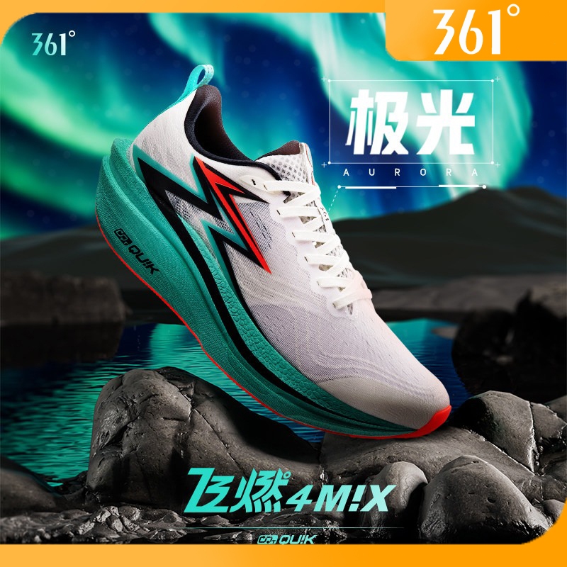 【จัดส่งจากกรุงเทพฯ】361 Degrees Flame 4 MIX ผสม ผู้ชายรองเท้าวิ่งระบายอากาศกระจายความร้อนสบาย
