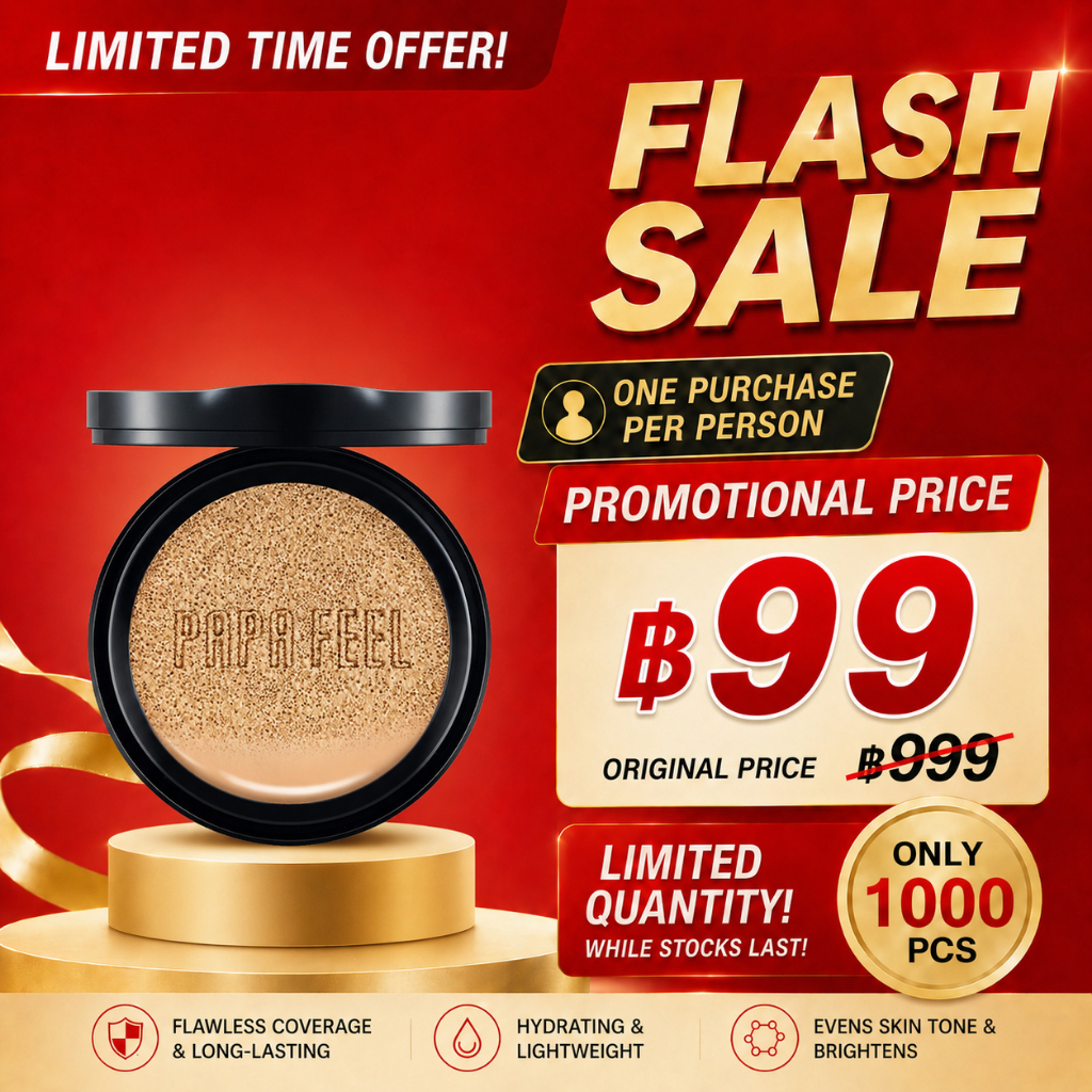 【REFILL】PAPA FEEL AURA Matte Cushion ชิ้นแรกที่หายใจได้ คุชชั่น คุมมัน ปกปิด ได้งานผิว แต่บางเบา ไม่หนักหน้า 12g