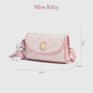 กระเป๋าสะพายข้างผู้หญิง MISS KITTY สีชมพูน่ารักๆ กระเป๋าคิตตี้ Kitty ของขวัญให้เพื่อน กระเป๋าสะพาย