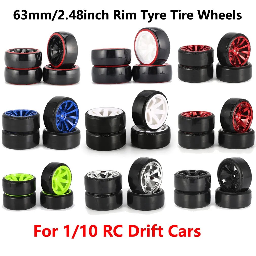 4PCS 1/10 RC Drift รถล้อ Hub Hard รูปแบบ Tyre สําหรับ 1:10 HSP Redcat Wltoys WPL Tamiya Traxxas RC Drift รถอุปกรณ์เสริมของเล่น