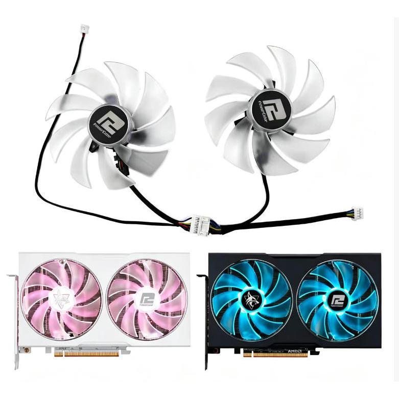 POWERCOLOR POWERCOLOR RX6600 6600XT 6650xt 7600 7600XT กราฟิกการ์ดพัดลมระบายความร้อน
