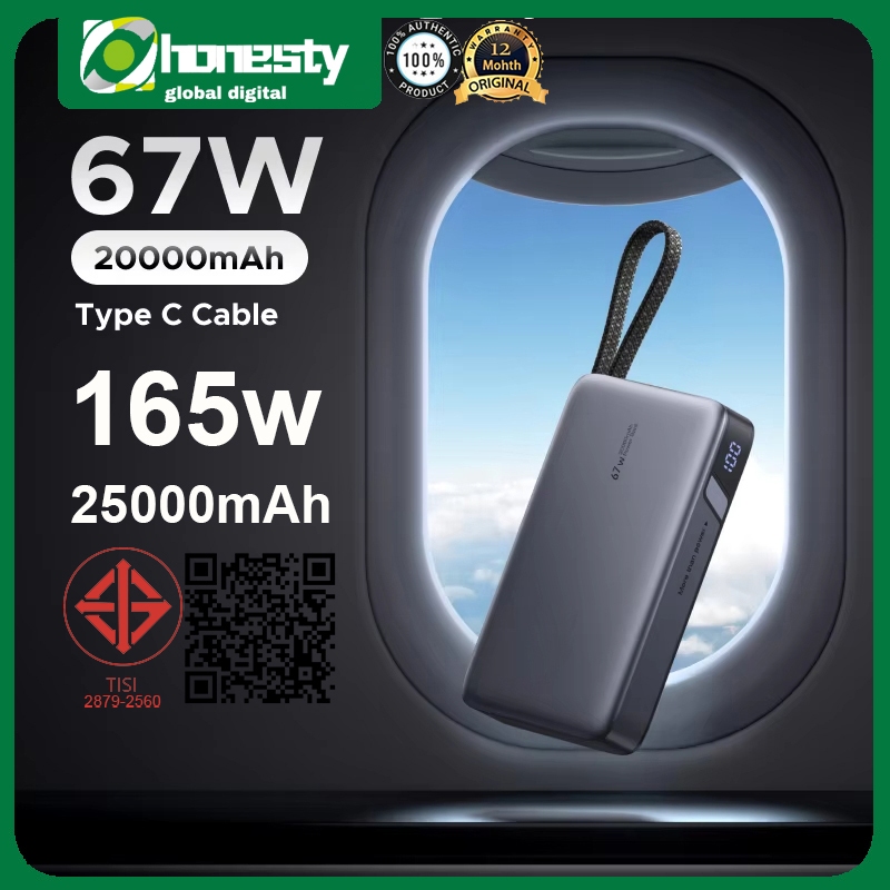GREEN 67W 30W 20000mAh 165W 25000mAh Nexode Power Bank PD3.0 Power Bank พร้อมจอแสดงผลดิจิตอลแบบพกพา 