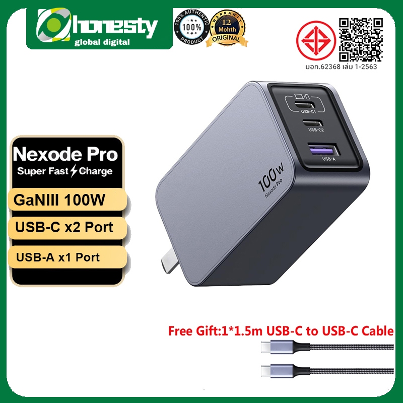 GREEN Nexode Pro 100W GaN Charger QC4.0 3.0 USB C Travel Fast Charger