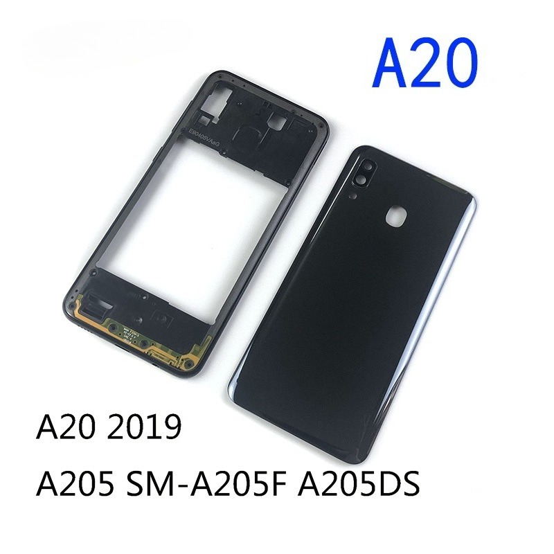 กรอบกลาง พร้อมฝาครอบแบตเตอรี่ และเลนส์กล้อง สําหรับ SAMSUNG Galaxy A20 2019 A205 SM-A205F A205DS