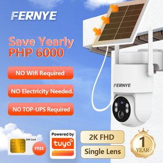 【Lifetime Free 4G Network】FERNYE S49 Solar 4G CCTV 2K 360° - Single Lens | No WiFi, No Power Needed, Wire-Free Installation | Waterproof, AI Motion Detection, Infrared Night Vision
