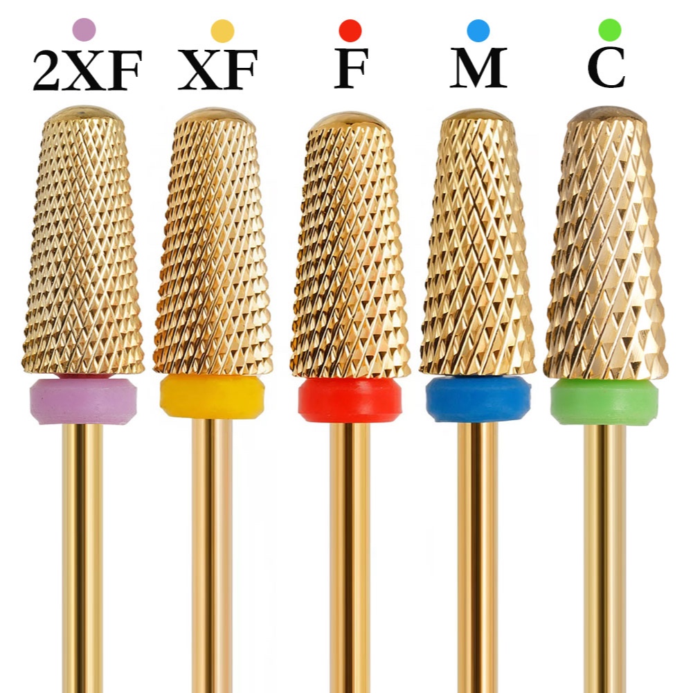 5 in 1 ดอกเจาะเล็บ Gold Milling Cutter สําหรับเครื่องตะไบเล็บไฟฟ้า อุปกรณ์เสริมดอก Bit