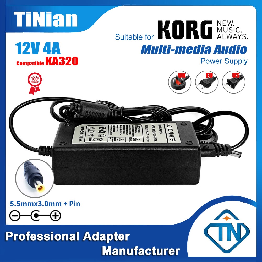 12V 4A 3.5A อะแดปเตอร์ AC/DC KA320 สําหรับ KORG Korme-61 73 คีย์ M50 เพลง Workstation PA500-ORT PA588 Professional Arranger แหล่งจ่ายไฟ