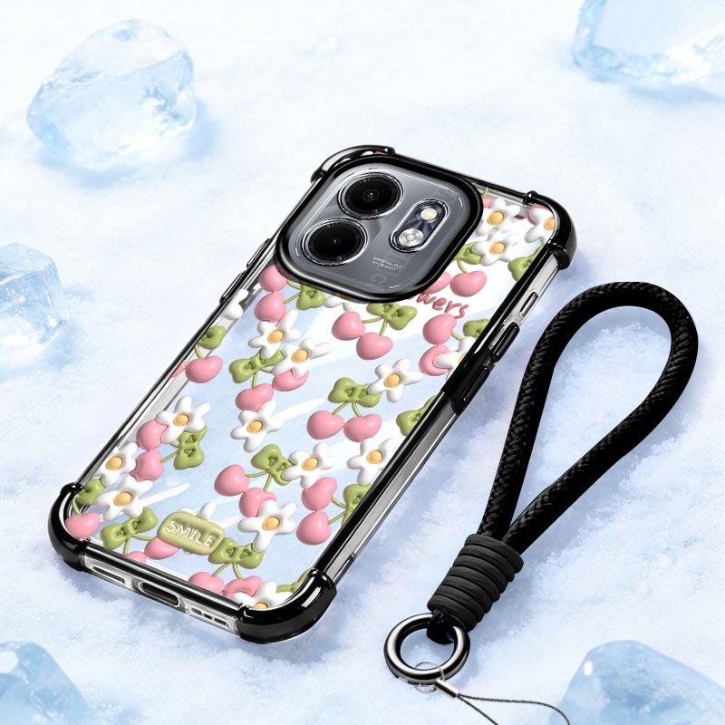 YBD เคสโทรศัพท์สําหรับ Infinix Smart 9 HD Hot 50i X6531 X6531B X6532 X6532C Cherry Blossom Anti Fall