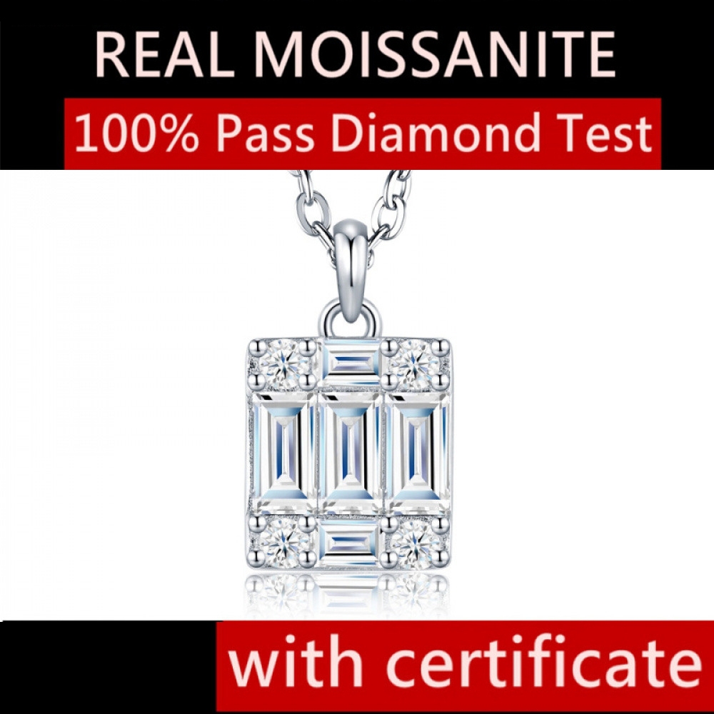 จริง Moissanite สร้อยคอ Pass Diamond Test GRA ได้รับการรับรอง 925 เงินสเตอร์ลิง D สี VVS1 3EX จี้สร้