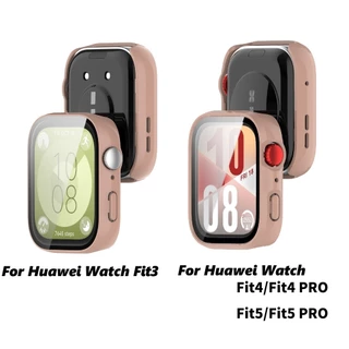 กระจกนิรภัย + สําหรับ Huawei นาฬิกา Fit4 Fit3 Fit5 Pro All-Around Screen Protector Hard PC กันชน SmartWatch สําหรับ Huawei นาฬิกา Fit 3 4 5 Anti-scratch
