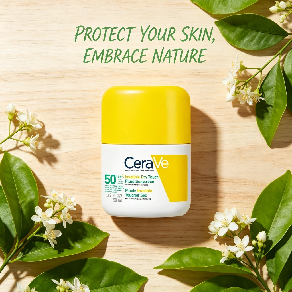 CeraVe SPF50+ ดรายทัช ซันสกรีน | ของเหลวที่มีน้ําหนักเบาแต่งหน้าที่เป็นมิตรต่อฐานไม่เลี่ยน