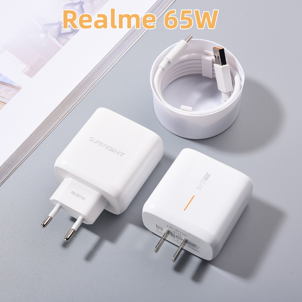 Original Realme GT GT2 Pro Neo2 8 9 X7 Pro Charger 65W EU/US SuperDart Fast Charging Power Adapter สําหรับ Reno 11 OPPO ค้นหา X2 X3