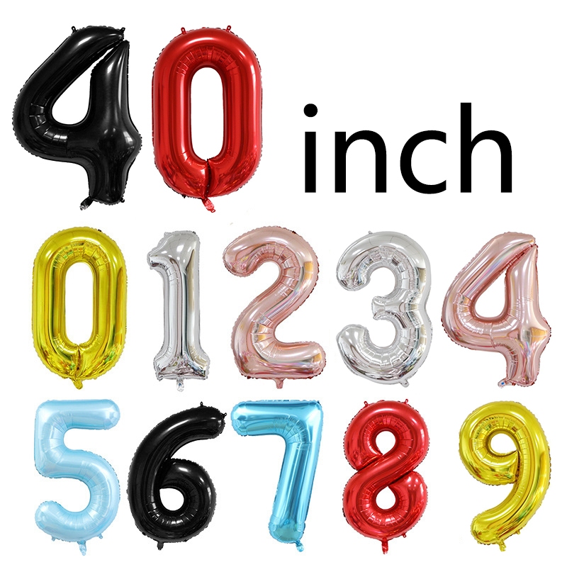 40นิ้วจํานวน0-9ลูกโป่งฟอยล์สําหรับงานเลี้ยงวันเกิดวันครบรอบแต่งงานตกแต่งอาบน้ําเด็ก