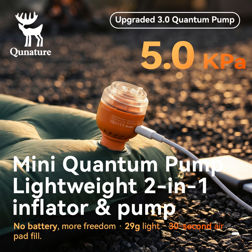 Quature ปั๊มลมไฟฟ้า 2-in-1 Mini แบบพกพา Air ปั๊ม 5kPa 400L/min USB Powered Inflator Deflator สําหรับ Camping ที่นอนสระว่ายน้ําของเล่น