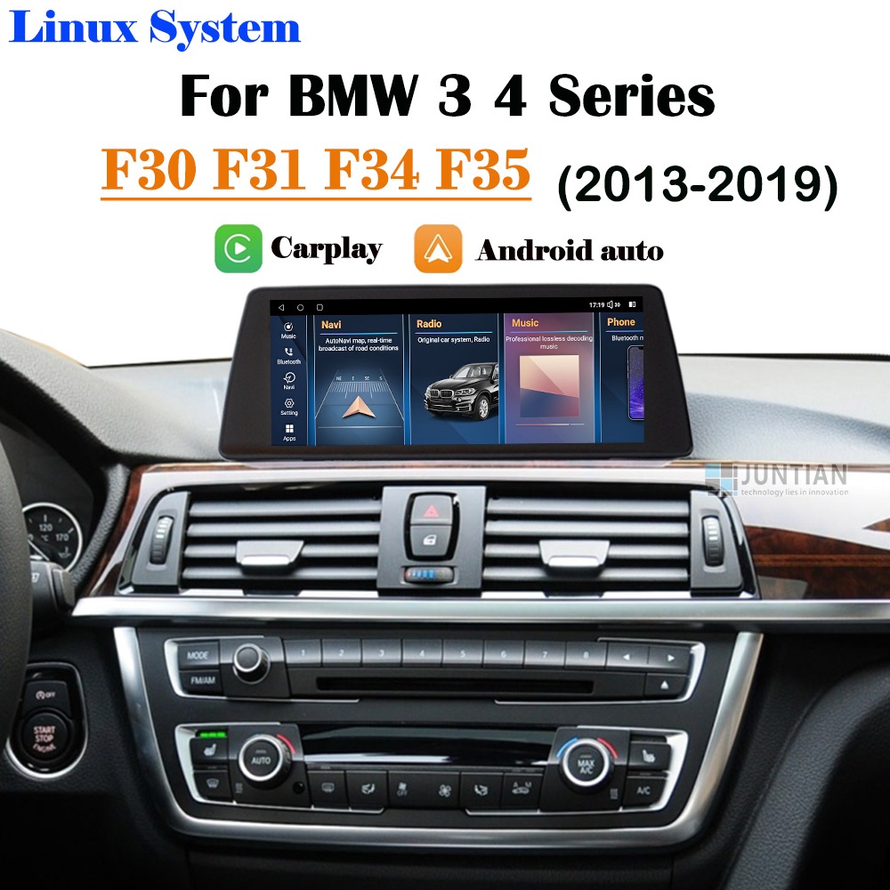 ระบบ Linux สําหรับ BMW 3Series F30 F31 2013-2018 Wireless CarPlay Android auto Stereo GPS Navigation