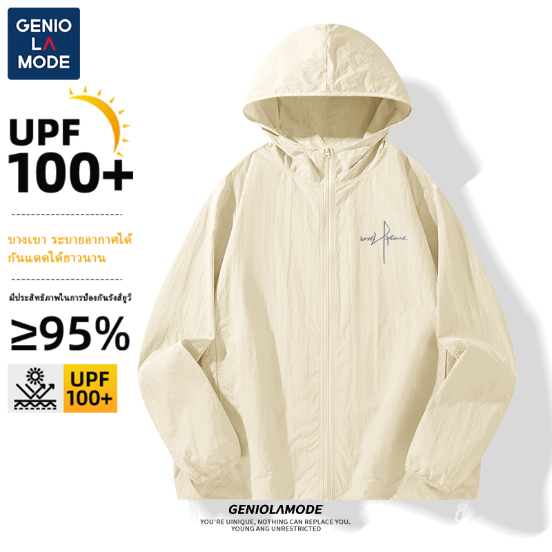 GENIO LAMODE เสื้อกีฬา เสื้อกันแดด กันยูวี 100% ไนลอน เบาบาง ระบายอากาศดีเยี่ยม เดินป่า วิ่ง