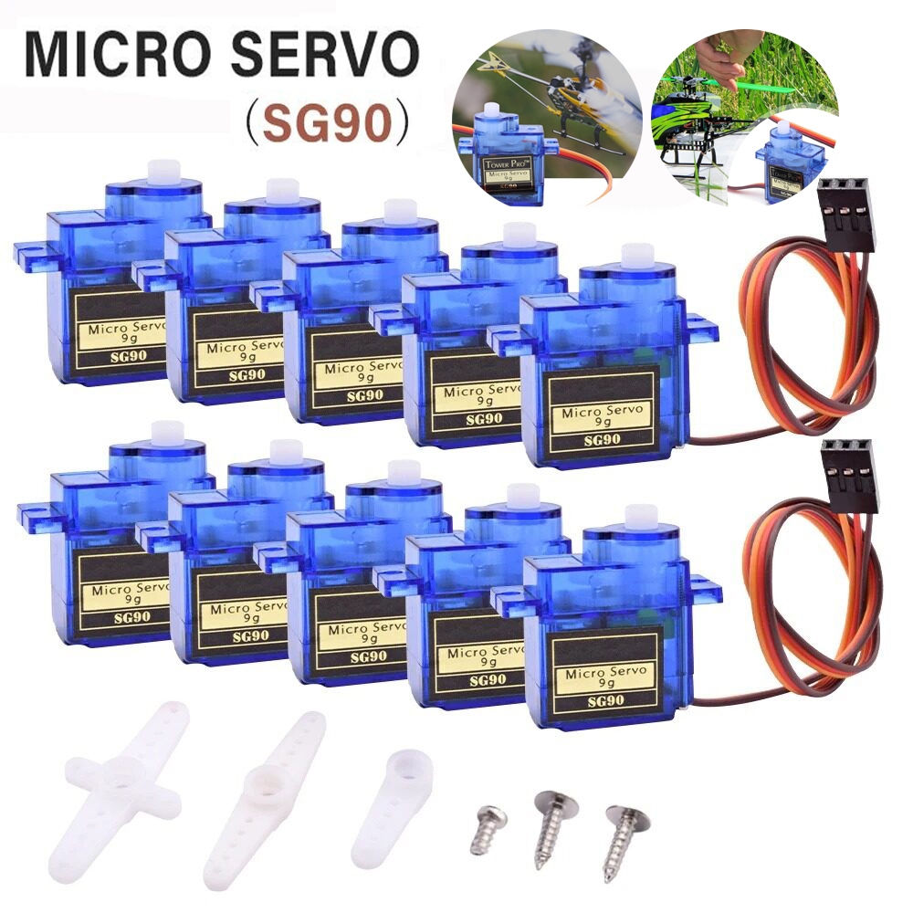 10 ชิ้น SG90 9 กรัม Micro Servos ชุดสําหรับ RC หุ่นยนต์เฮลิคอปเตอร์ควบคุมเครื่องบินรถเรือ Mini Servo มอเตอร์สําหรับ Arduino โครงการ