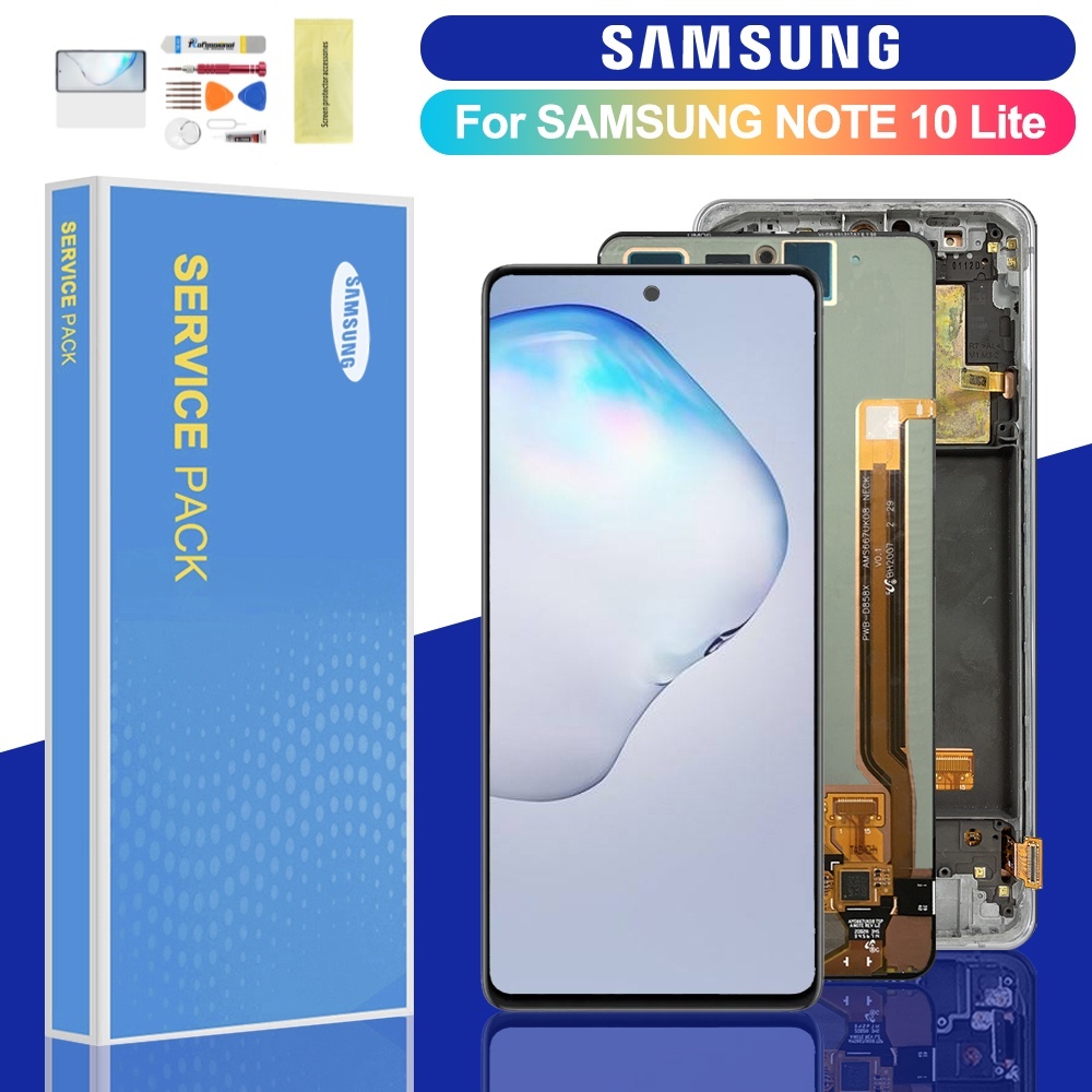 AMOLED Samsung Galaxy Note10 Lite จอแสดงผล LCD SM-N770F, SM-N770F/DS, SM-N770F/DSM หน้าจอสัมผัสเปลี่