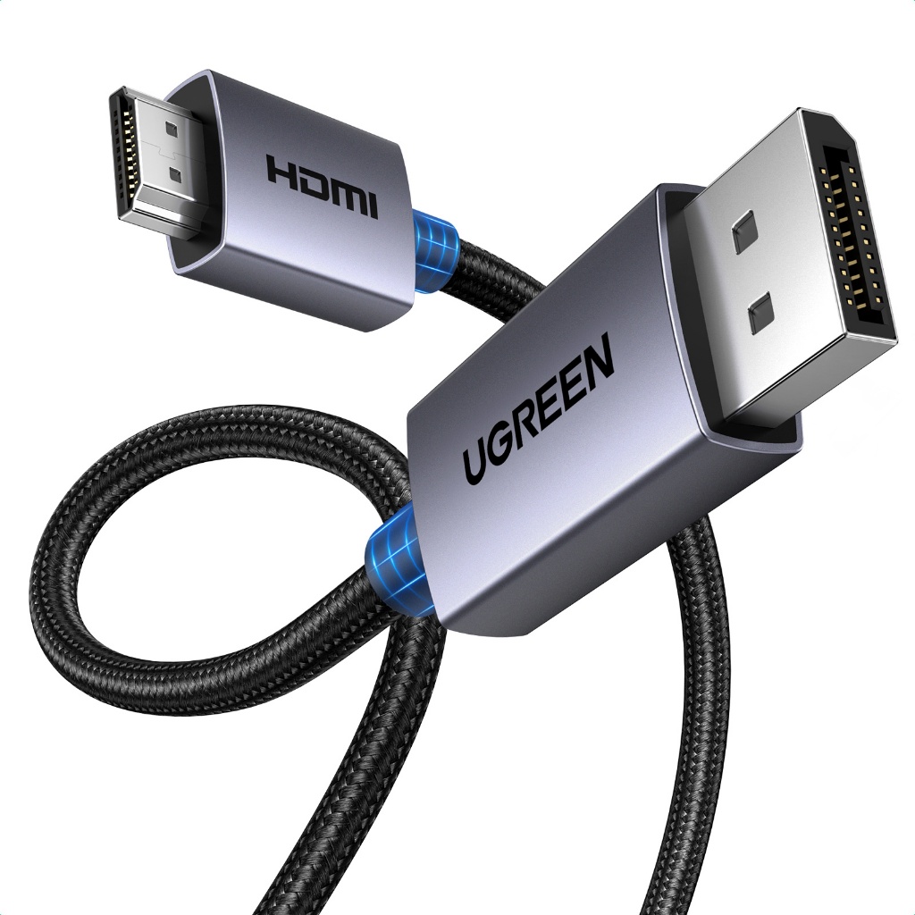 UGREEN DP to HDMI 4K Cable Nickel-Plated Connector เปลือกอลูมิเนียมสําหรับเดสก์ท็อป/การ์ดกราฟิก/จอภาพ/โปรเจคเตอร์