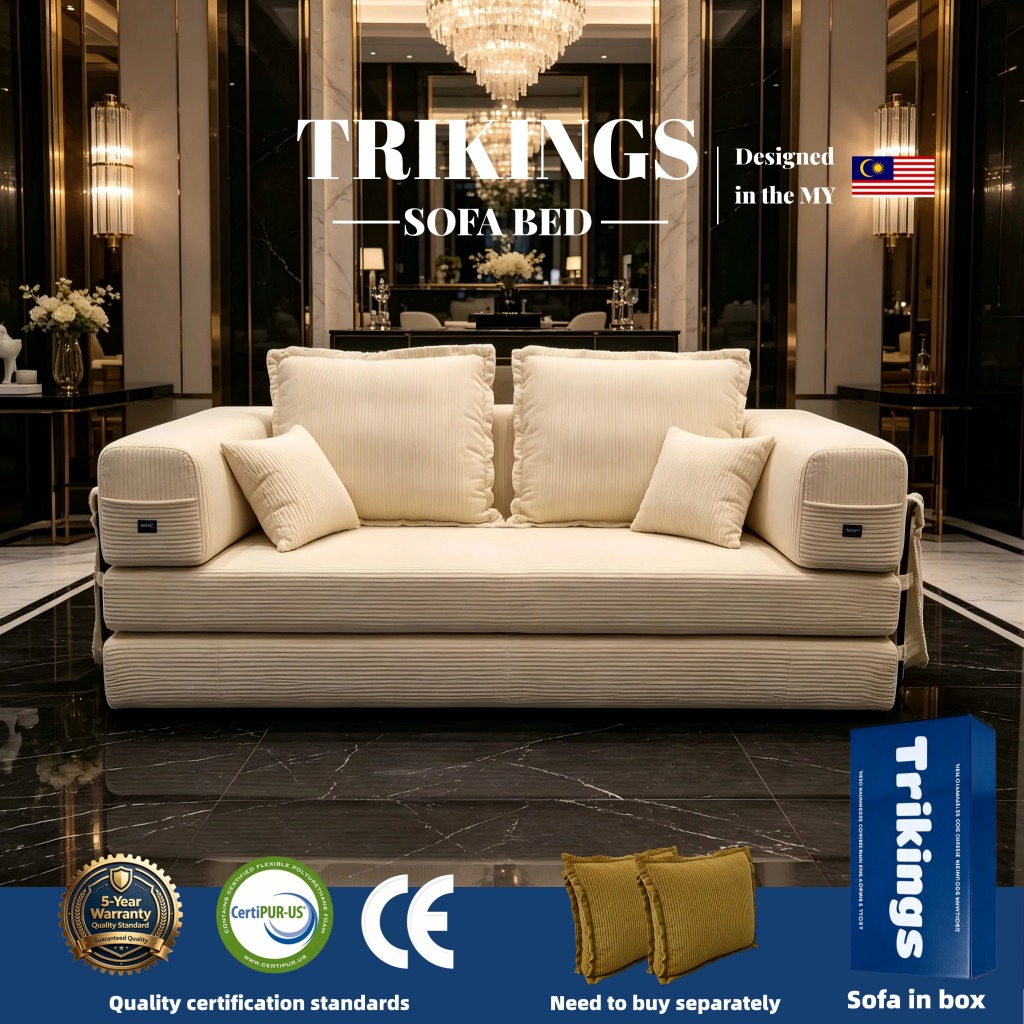 【จัดส่งภายใน 24 ชั่วโมง ที่กรุงเทพฯ】Trikings เวอร์ชันอัปเกรด โซฟาเบดแบบบีบอัด 1.5~2.4 เมตร 2 ~ 6 ที่นั่ง รับการปรับแต่ง
