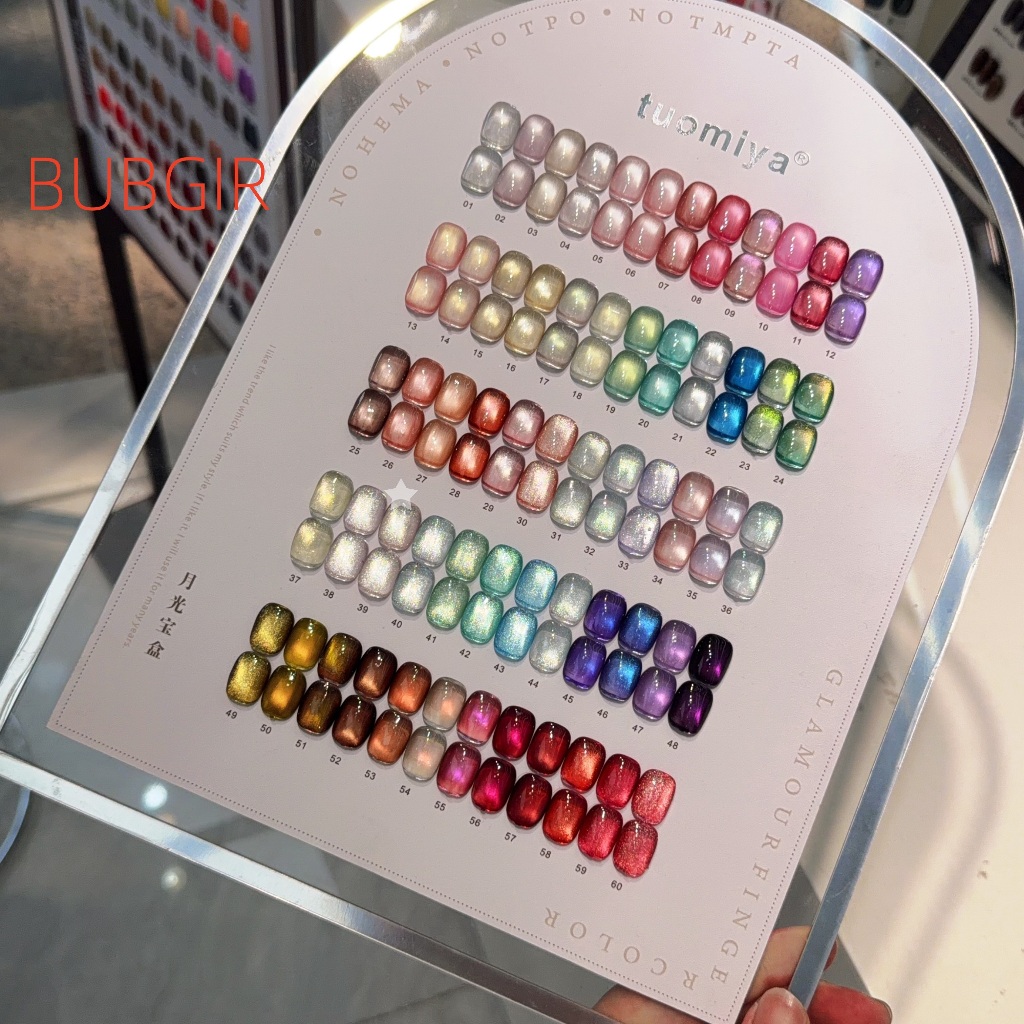 พร้อมส่งจากไทย เซตสีเจลลูกแก้ว  Tuomiya  60 สี  สีเจลแคทอายเนื้อซาติน + สีเจลแคทอายลูกแก้ว ครบเซ็ต 60 สี สีสวยแน่นชัด พร้อมชาร์ทโชว์