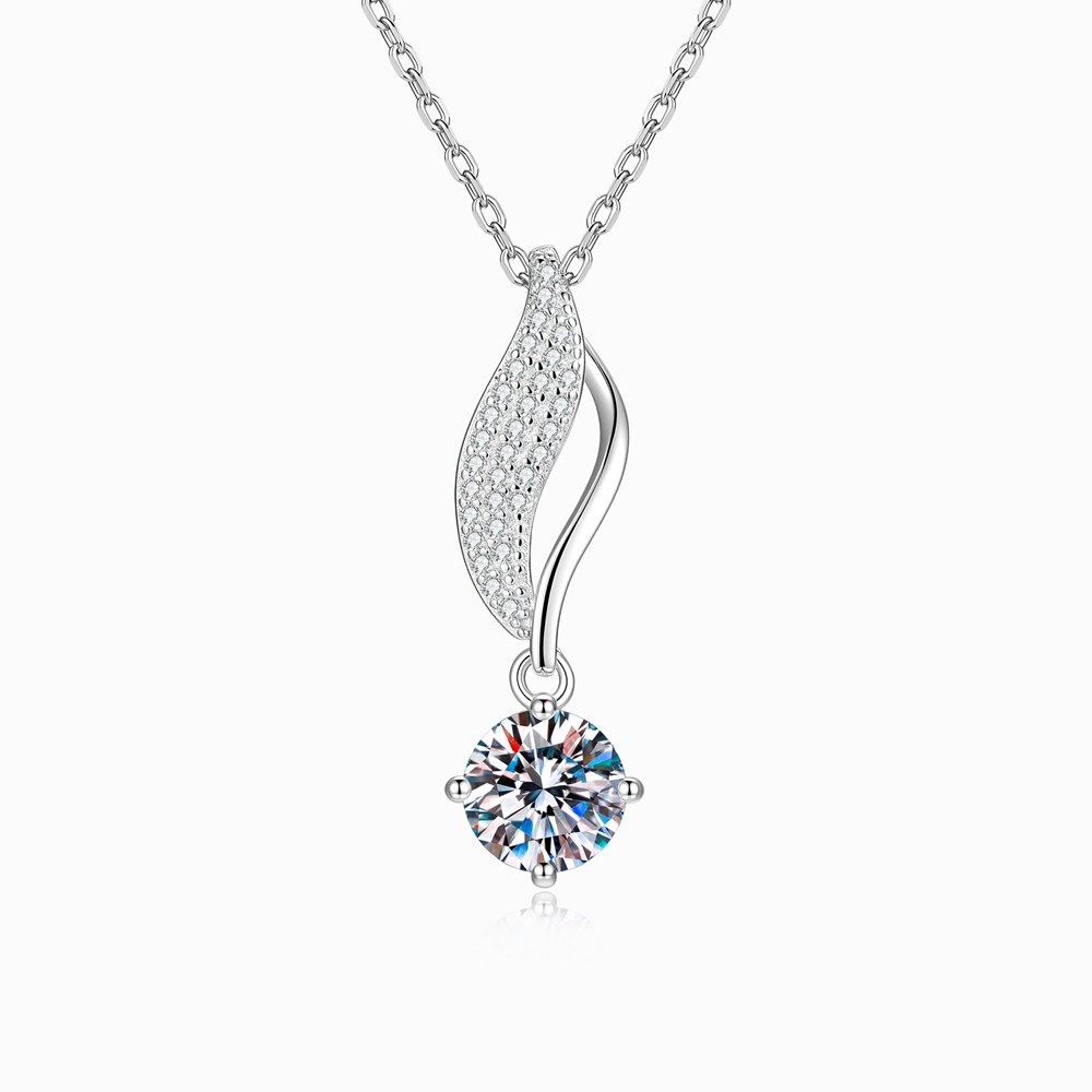 D สี VVS1 1.2CTMMoissanite จี้ S925 สร้อยคอเงินสําหรับผู้หญิงเครื่องประดับ