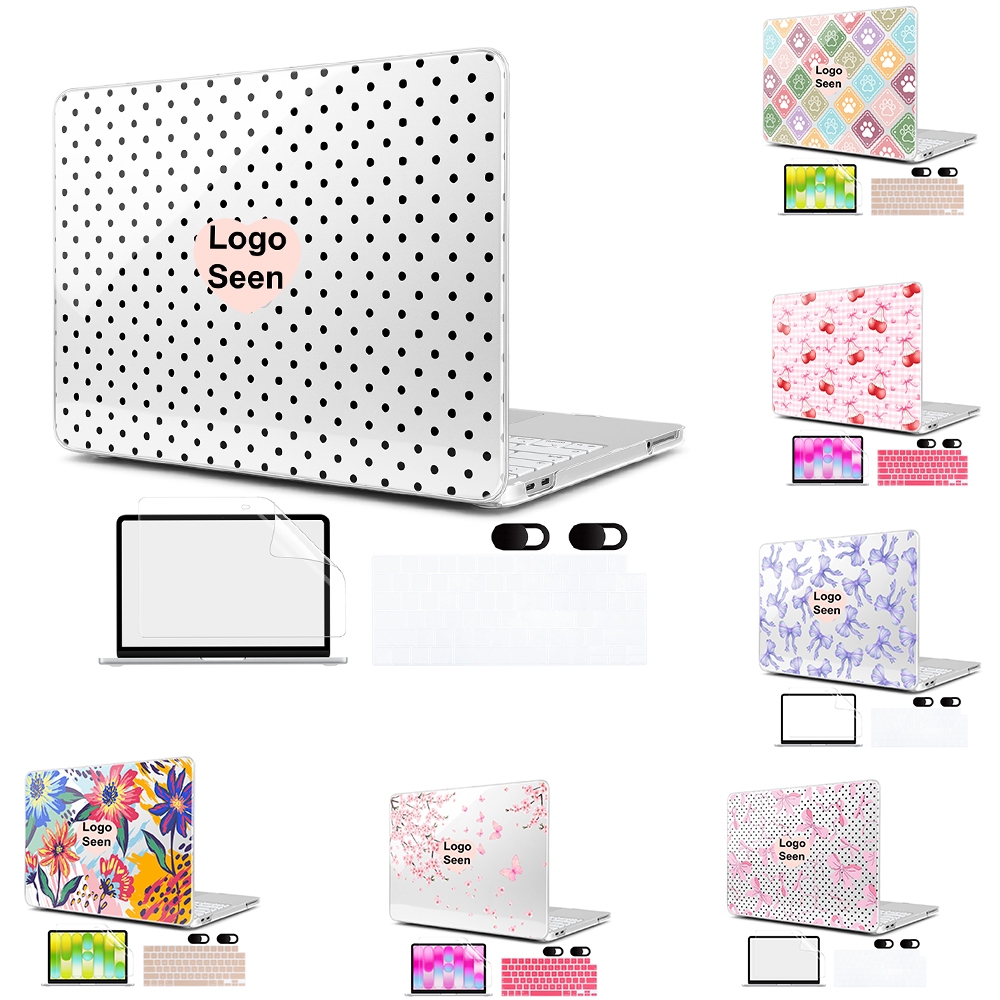 Polka Dot ป้องกัน Hard Shell Clear Case สําหรับ MacBook Air Pro 13 14 15 16" M5 M4 M3 M2 M1 Neo A340