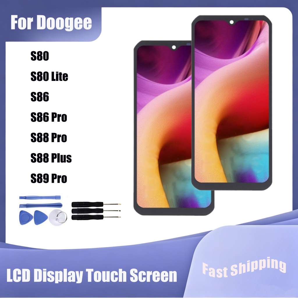 สําหรับ Doogee S80 S80 Lite S86 S86 Pro S88 Pro S88 Plus S89 S89 Pro จอแสดงผล LCD หน้าจอสัมผัส