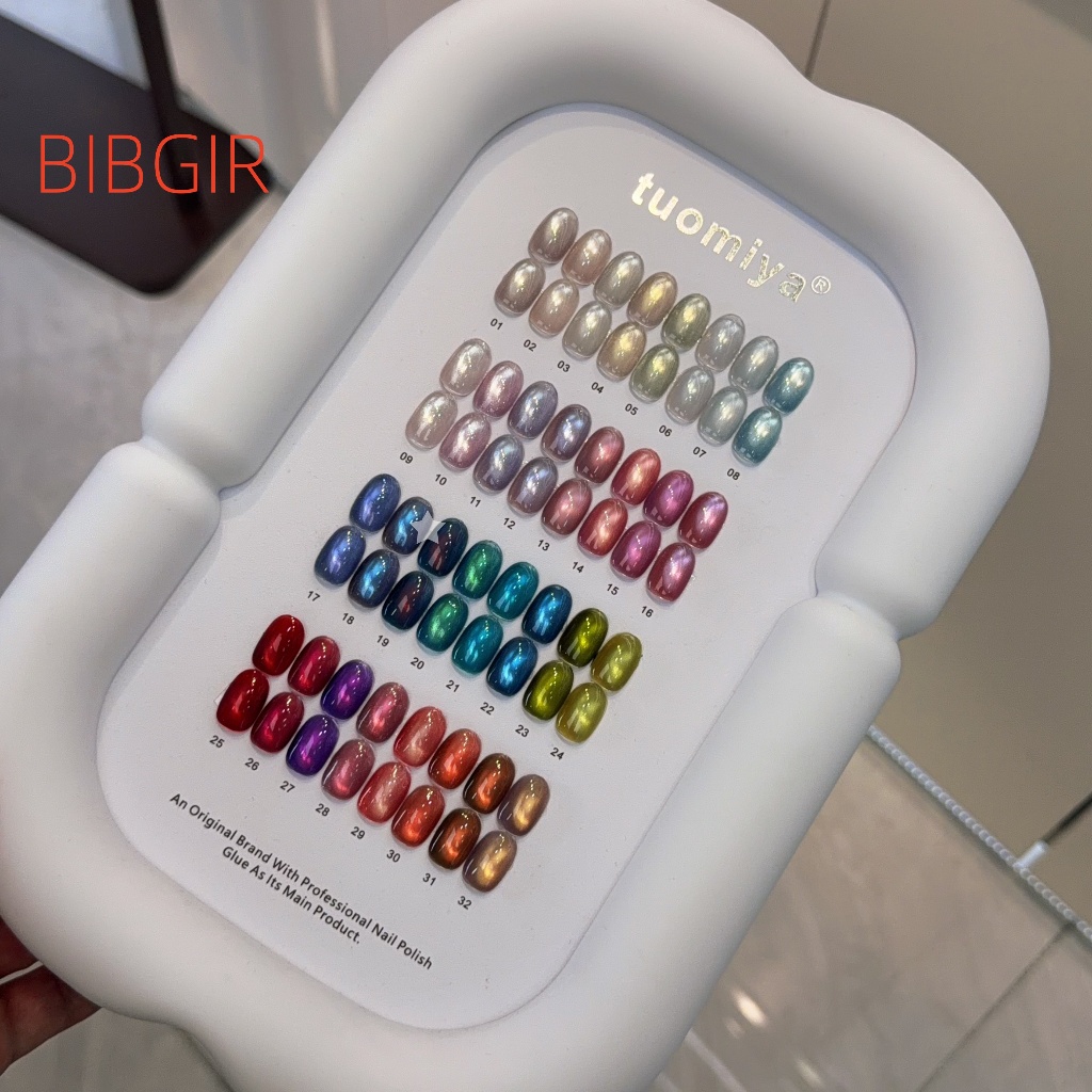 พร้อมส่งจากไทย  เซตสีเจลลูกแก้ว  Tuomiya  32 สี  สีเจลแคทอายเนื้อซาติน 32 สี พร้อมชาร์ทโชว์