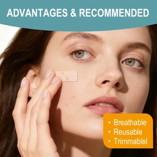 QESTERE Pre-cut Silicone Skin Care Tape ม้วน 4 เมตร (1.6 นิ้ว x 60 นิ้ว) – เทปอ่อนโยนและกันน้ําออกแบบสําหรับผิวแพ้ง่าย