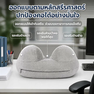 หมอนรองคอ กดเป่าลมอัตโนมัติ สำหรับเดินทาง ผ้าคริสตัลเวลเวท นุ่มสบาย รองรับคอ 360 องศา พกพาง่าย ใช้บนเครื่องบิน รถยนต์ ออฟฟิศ และงีบพักผ่อน