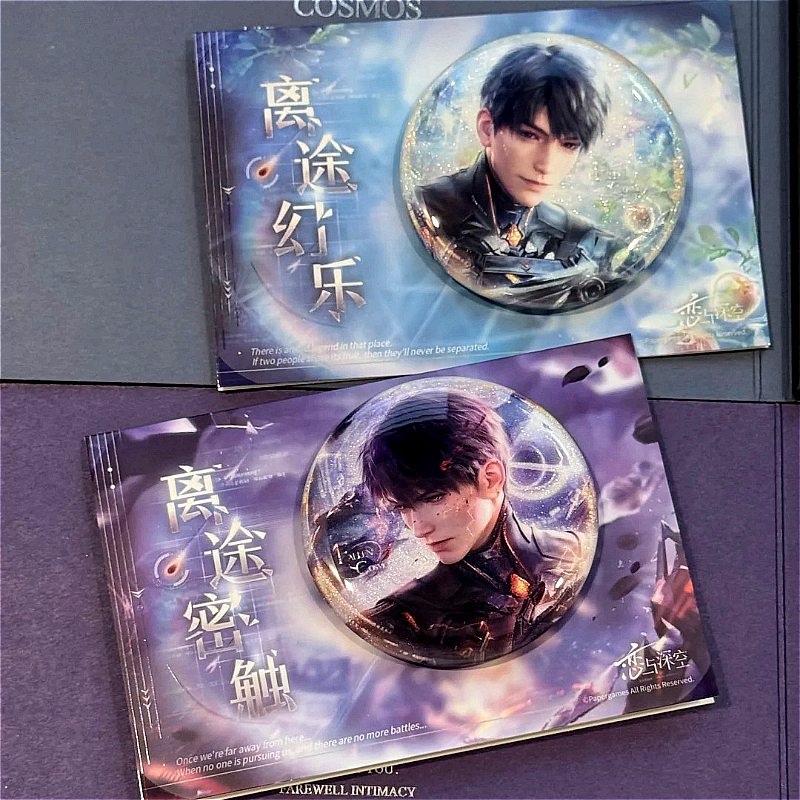 อย่างเป็นทางการแท้ Love และ Deepspace Caleb X-02 Series ดีบุก 65 มม.ป้าย 8654 มม.ป้ายสี่เหลี่ยมตะแกร