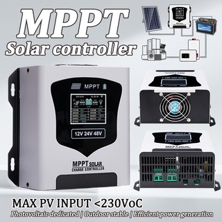 YHTU 30A/60A MPPT Solar Charging Controller 12V 24V 48V with LCD Display Maximum Photovoltaic Input Battery Efficient Charging Supports 150V/230V DC