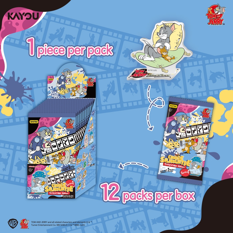 KAYOU Tom and Jerry ขาตั้งอะคริลิค-ชีส silhouette-Troublemaker Edition-Series1 -WGZ-MHLS-LP0SEA