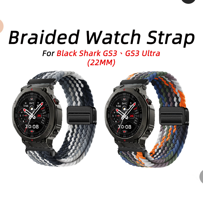 สําหรับ <Black Shark GS3/GS3 Ultra> สายรัด Magnetic Snap สายรัดไนลอนสายรัดยางยืด 22 มม. สายรัดข้อมือลําลอง
