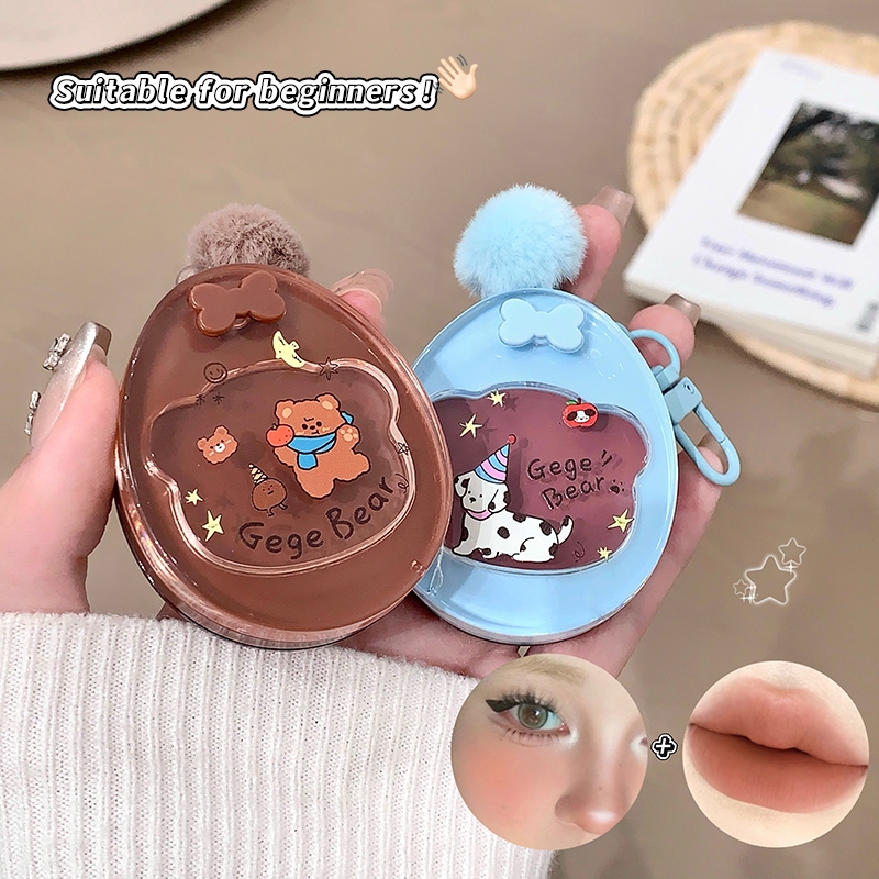 Gege bear Dual-Purpose Lip & Blush Balm Velvet Matte & Mirror Finish Muted Tones Natural Everyday Finish Travel-Friendly Makeup NO.GX1592