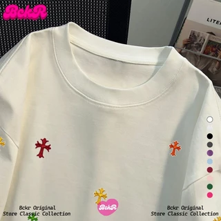 【จัดส่งตลอด 24 ชั่วโมง】🔥BCKRลายการ์ตูนกราฟฟิตี้คอกลมเสื้อoversize⭐ชุดหน้าร้อนผู้หญิงtshirtYG3872