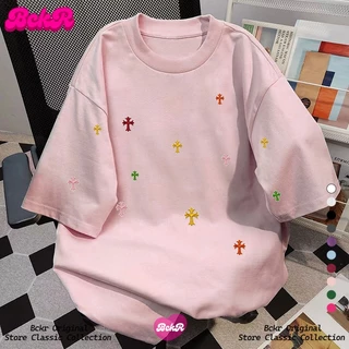 【จัดส่งตลอด 24 ชั่วโมง】🔥BCKRลายการ์ตูนกราฟฟิตี้คอกลมเสื้อoversize⭐ชุดหน้าร้อนผู้หญิงtshirtYG3872