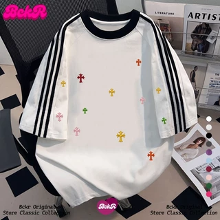 【จัดส่งตลอด 24 ชั่วโมง】🔥BCKRลายการ์ตูนกราฟฟิตี้คอกลมเสื้อoversize⭐ชุดหน้าร้อนผู้หญิงtshirtYG3872