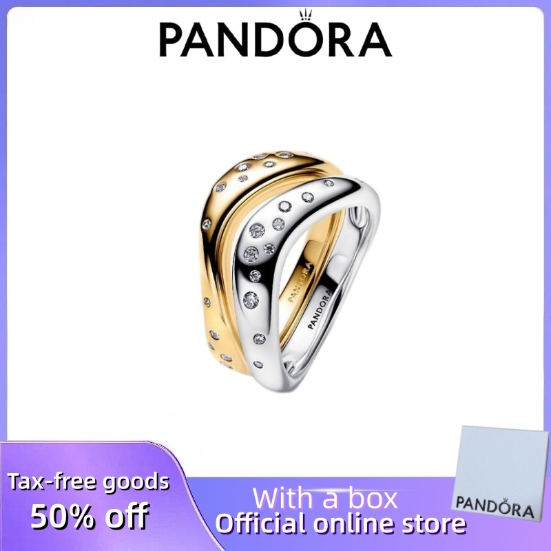 ขายร้อน 100% S925 เงินสเตอร์ลิง Pandora คู่สุภาพสตรี DIY ของขวัญวันเกิดสายอินทรีย์ทองและเงินสองชั้นซ
