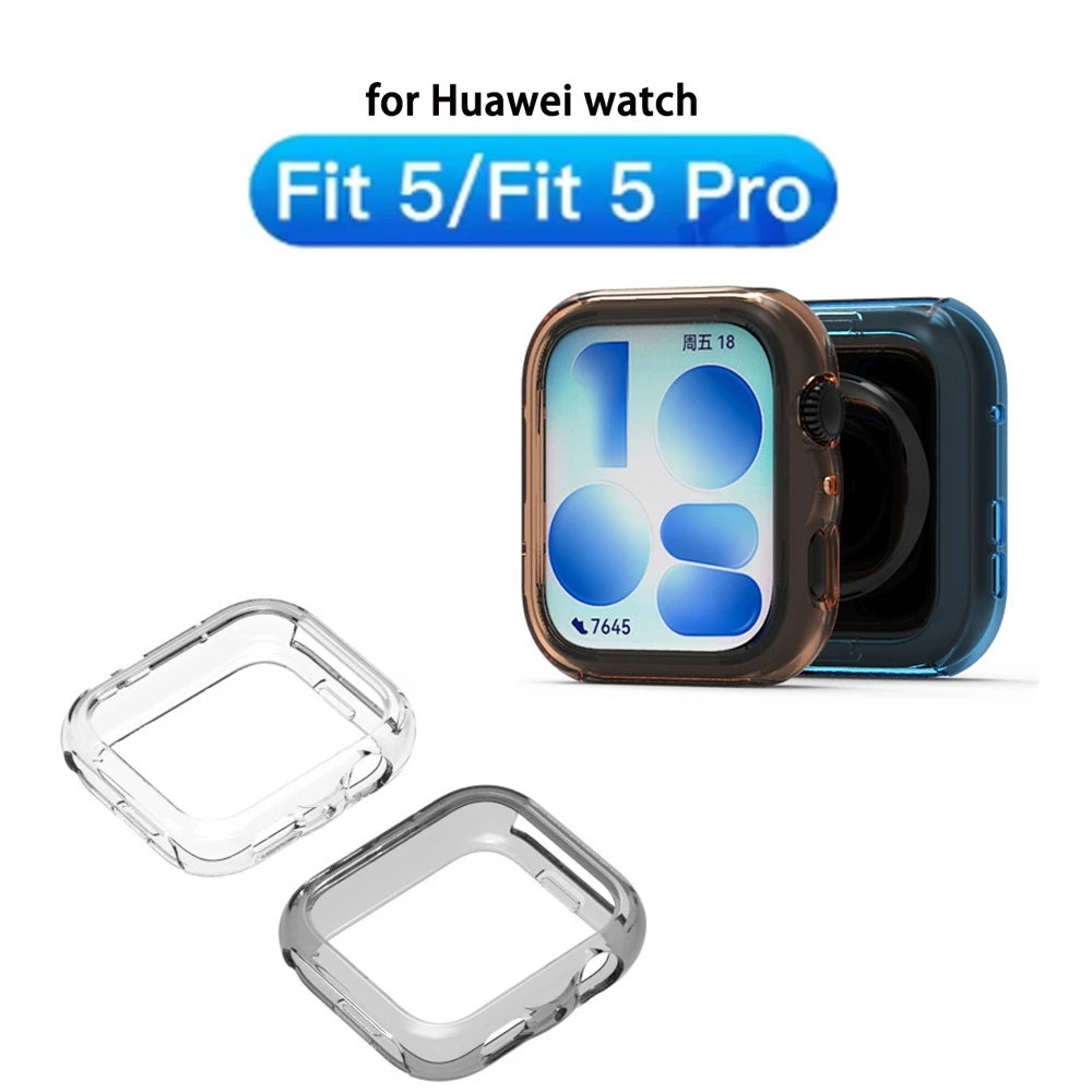 สําหรับ Huawei Watch Fit5 Pro Soft TPU ฝาครอบซิลิโคนสําหรับ Huawei Smart Watch Fit 5 กรอบกันชนครึ่งกรณี