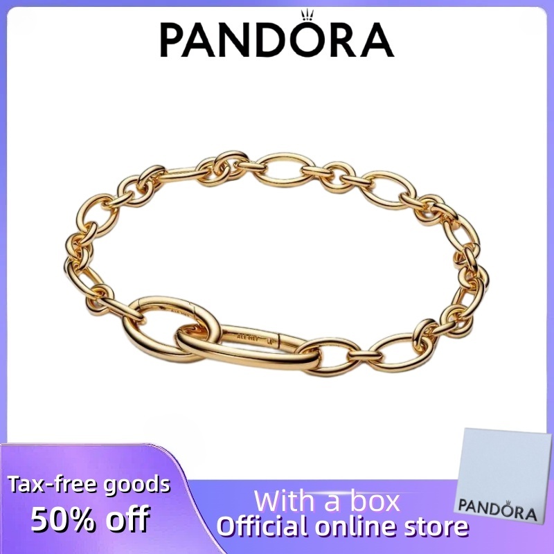 ขายร้อน 100% S925 เงินสเตอร์ลิง Pandora คู่สุภาพสตรี DIY ของขวัญวันเกิดสามารถเปิดสร้อยข้อมือโซ่รูปไข่