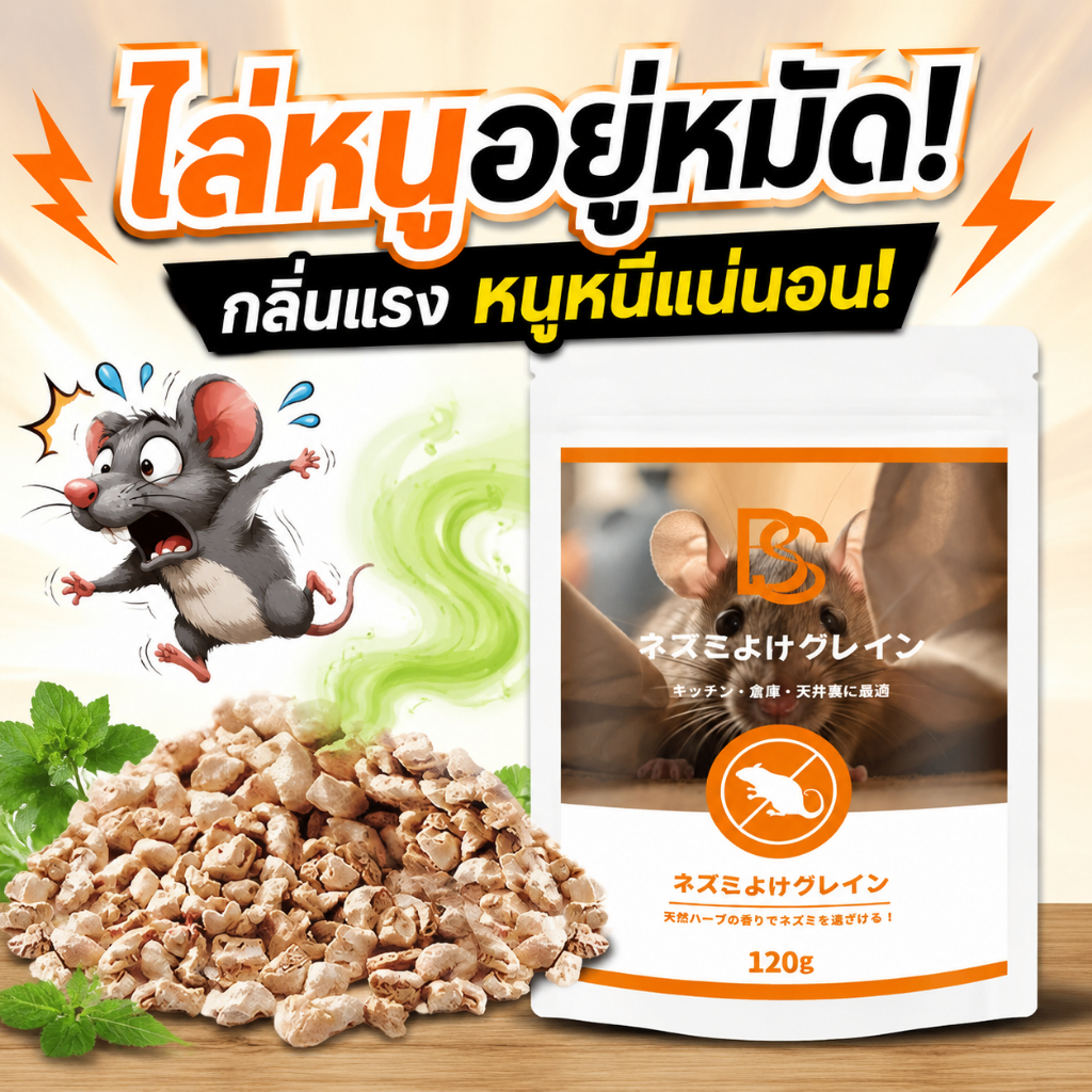 ไล่หนูอย่างปลอดภัย! เม็ดไล่หนู ยาฆ่าหนู ยาเบื่อหนู ยาไล่หนู สูตรไร้สารพิษ! ของจำเป็นสำหรับบ้าน!