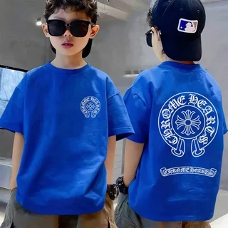 NASA เสื้อยืดเด็ก ผ้าฝ้าย 100% ลายแบรนด์เนมสุดเท่ ระบายอากาศดี เหมาะสำหรับเด็กอายุ 1-12 ปี ใส่ได้ทุกสไตล์