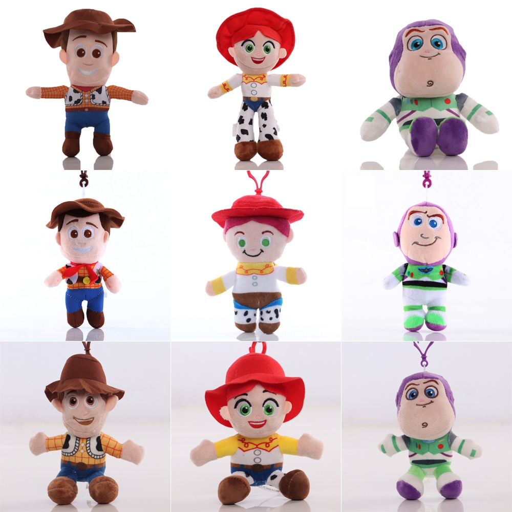 1 ชิ้น 15-27 ซม.Toy Story ของเล่นตุ๊กตาตะขอจี้ Woody Jessie Buzz Lightyear ญี่ปุ่นอะนิเมะการ์ตูนตุ๊กตา Plush Kawaii ตกแต่งห้องเด็กของขวัญ